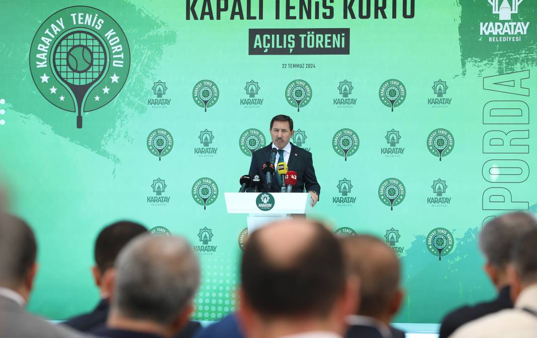 75 milyon liraya mal oldu! Karatay Kapalı Tenis Kortu hizmete açıldı 3